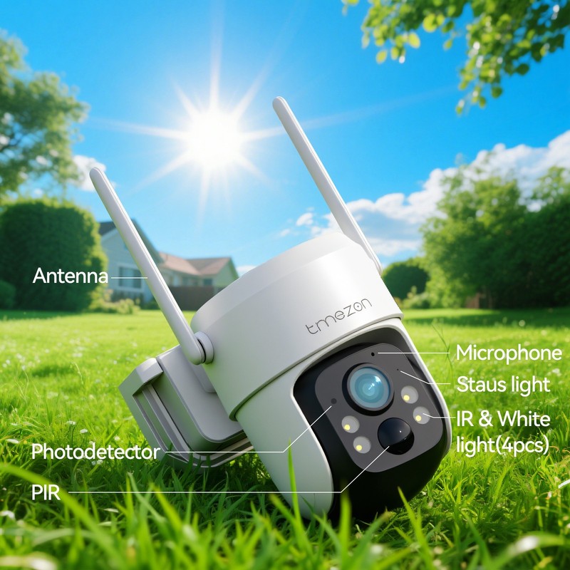 TMEZON 4MP HD Solar Battery Powered Camera Wireless Security Sys 2K PTZ Outdoor gallery