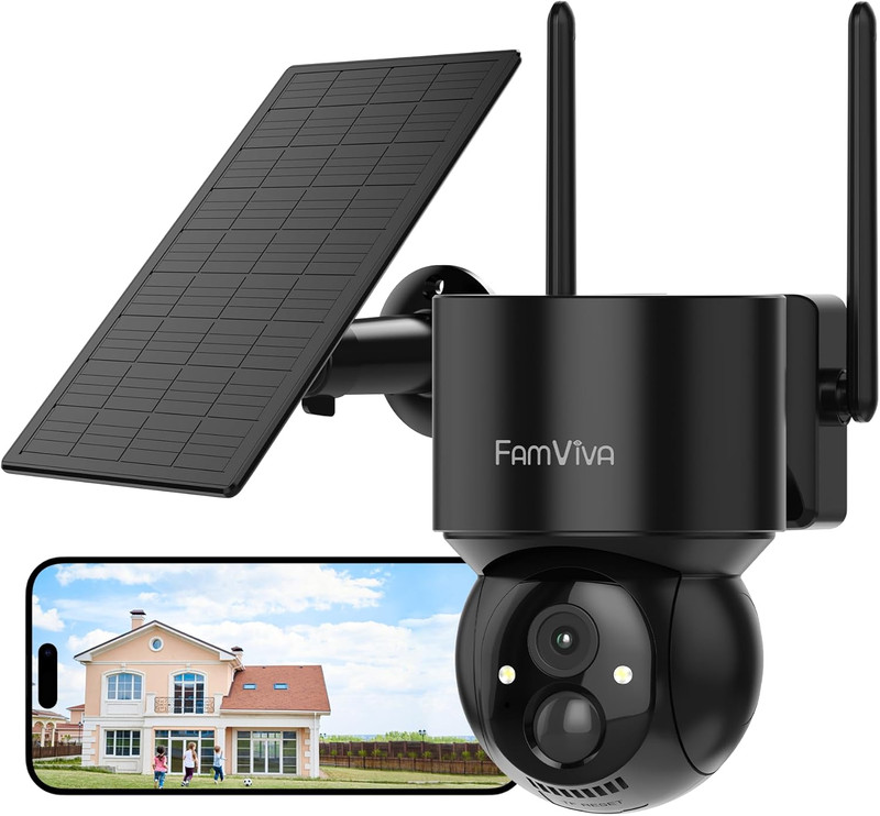 2K Solar Security Cameras Wireless Outdoor, 2.4G Wifi Outdoor Camera with Color
