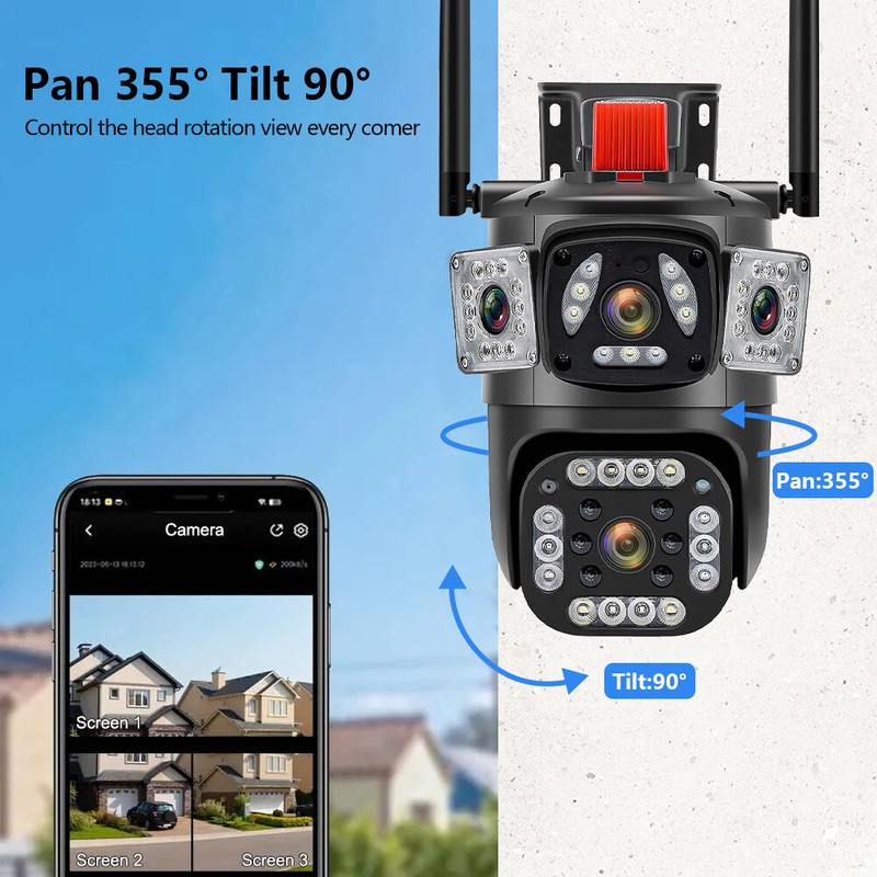 2 Pack Outdoor Security Camera 4K IP Waterproof Night Vision WiFi Surveillance gallery