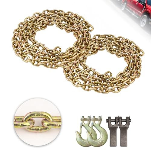 Cadena de seguridad para 3/8” × 3.3Ft Chain w/ Retainer & Hooks - 2 Pack Oro gallery