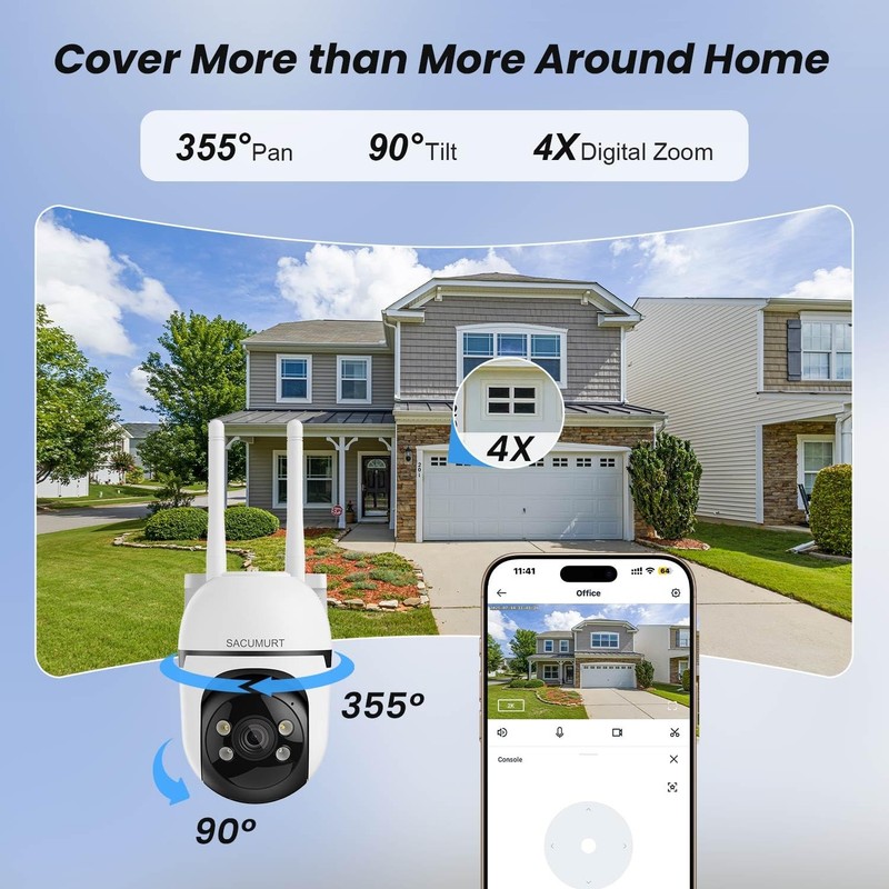 2 Camaras De Seguridad WiFi Exterior Video 2K HD Inalambrica Con Vision Nocturna gallery