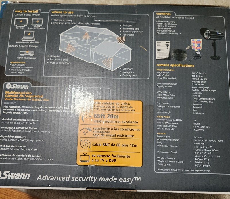 Swann SWPRO-600 420 TV Lines Security Camera - Night Vision 65ft / 20m gallery