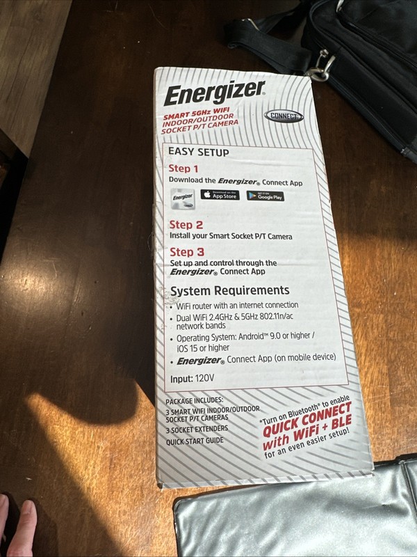 Energizer Smart 5GHz Wifi Indoor/Outdoor Pan and Tilt Socket Camera, 3 pk, White gallery