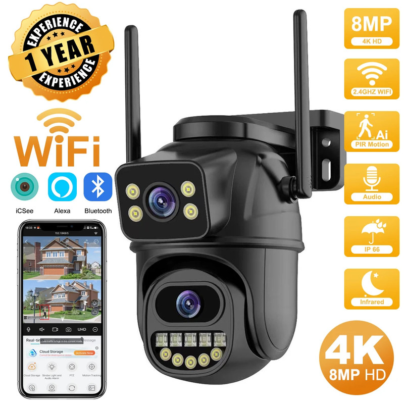 4K HD Wifi PTZ Dual Lens Camera with AI Tracking & Audio Surveillance gallery