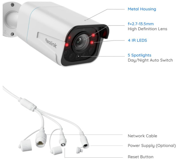 Cámara de seguridad 4K con zoom 5X, visión nocturna, detección inteligente y aud gallery