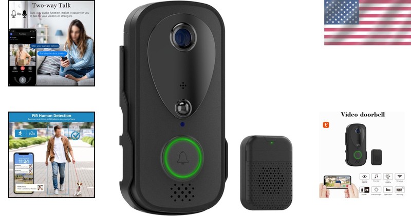 Wireless Smart Doorbell 1080P Camera Dual Band WiFi Night Vision Two-Way Audio gallery