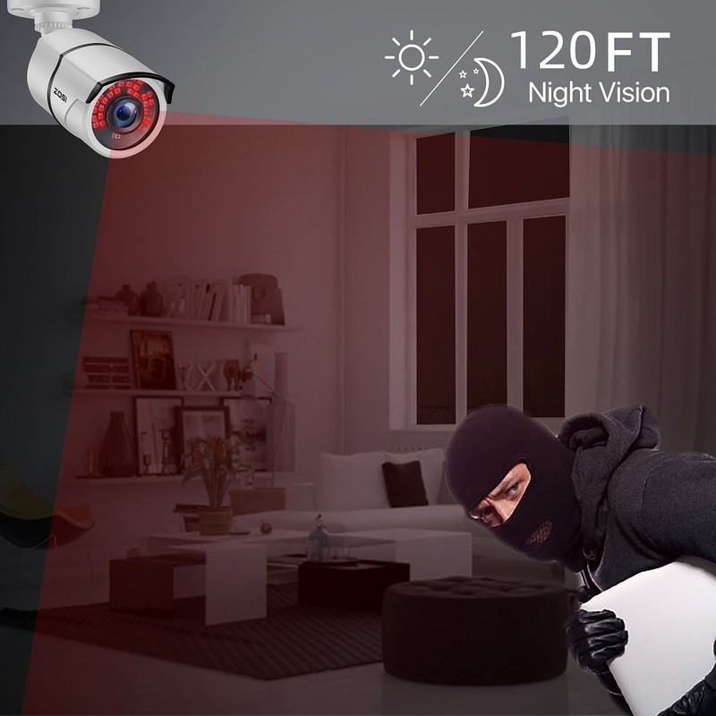 ZOSI 8CH 5MP Lite DVR 2MP 1080P CCTV Security Camera System IR Night 24/7 Alerts gallery