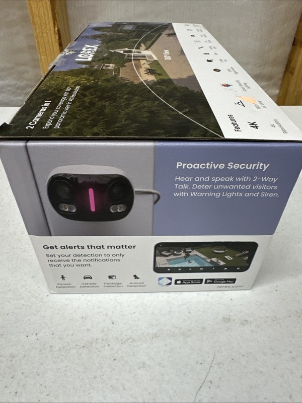 Lorex 4K Dual Lens Wi-Fi Security Camera with Smart Security Lighting gallery