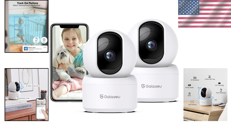 360° HD Indoor Security Camera Duo: Night Vision & Smart Alerts for Home Safety gallery