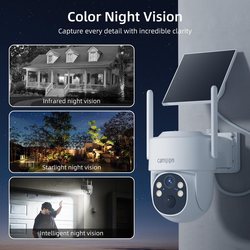 2K Solar Security Cameras Wireless Outdoor, 5/2.4Ghz WiFi Cameras for Home Se... gallery