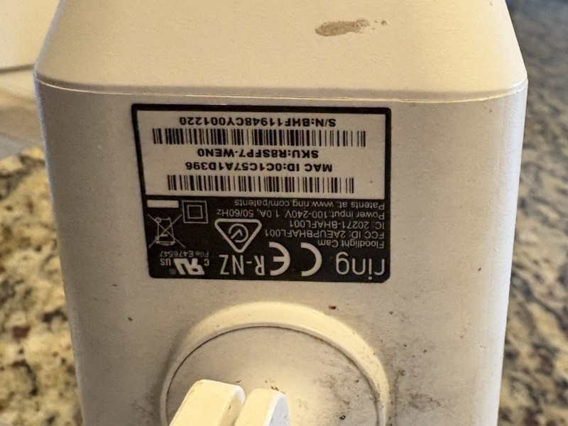 Ring Floodlight Cam Wired White 1080p HD Security Camera Tested Works Model 2210 gallery