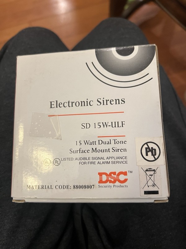 DSC, Electronic Alarm Siren (NOS) SD 15W-ULF White 15W Dual Tone NEW gallery