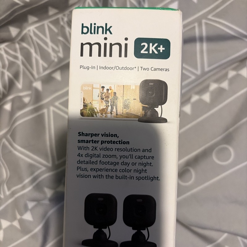 Blink Mini 2K+ Compact Smart Plug In Security Camera Black Color Night Vision gallery