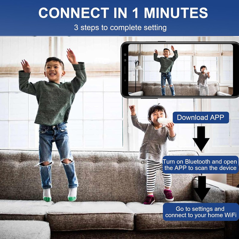 Mini Security Camera, 1080P HD Wifi Home Indoor Outdoor Camera for Baby/Pet/Nann gallery