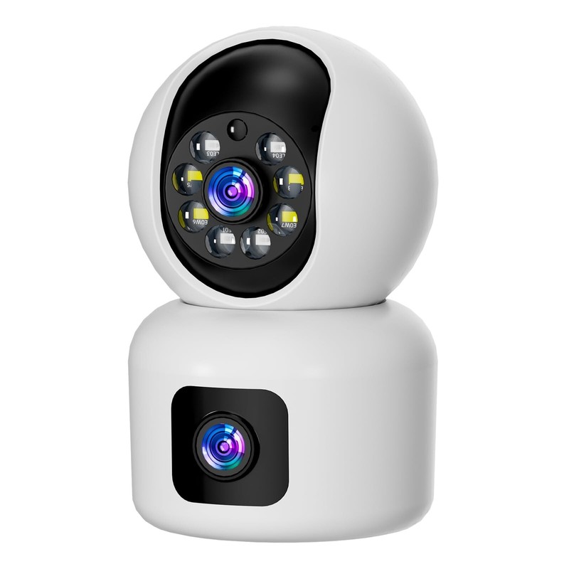 360° Dual Lens Smart 2K HD 2.4GHz WiFi 2-way talk Pet Baby Monitor Camera Night gallery