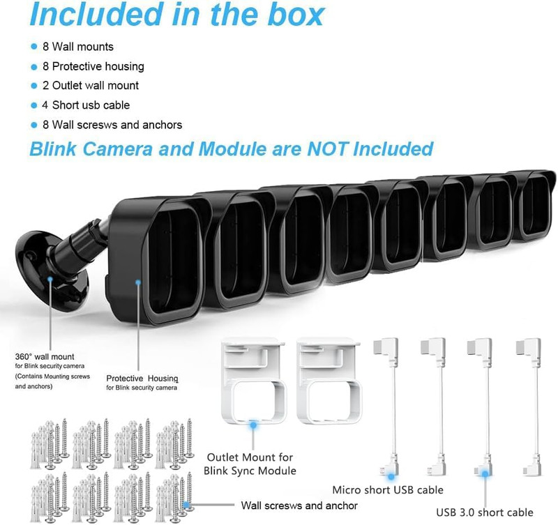 All-New Blink Outdoor Camera Surveillance Mount, 8 Pack Weatherproof Protective gallery