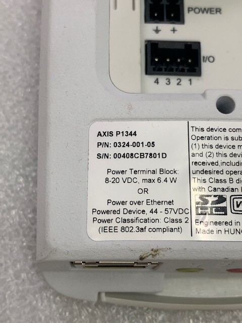 Axis Communications P1344 Network Camera (Discontinued Model) Used gallery