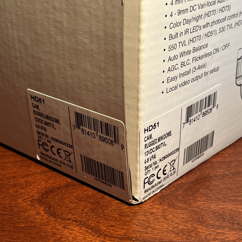 Honeywell HD51 Vandal Resistant Dome Camera Rugged Minidome White New Open Box gallery