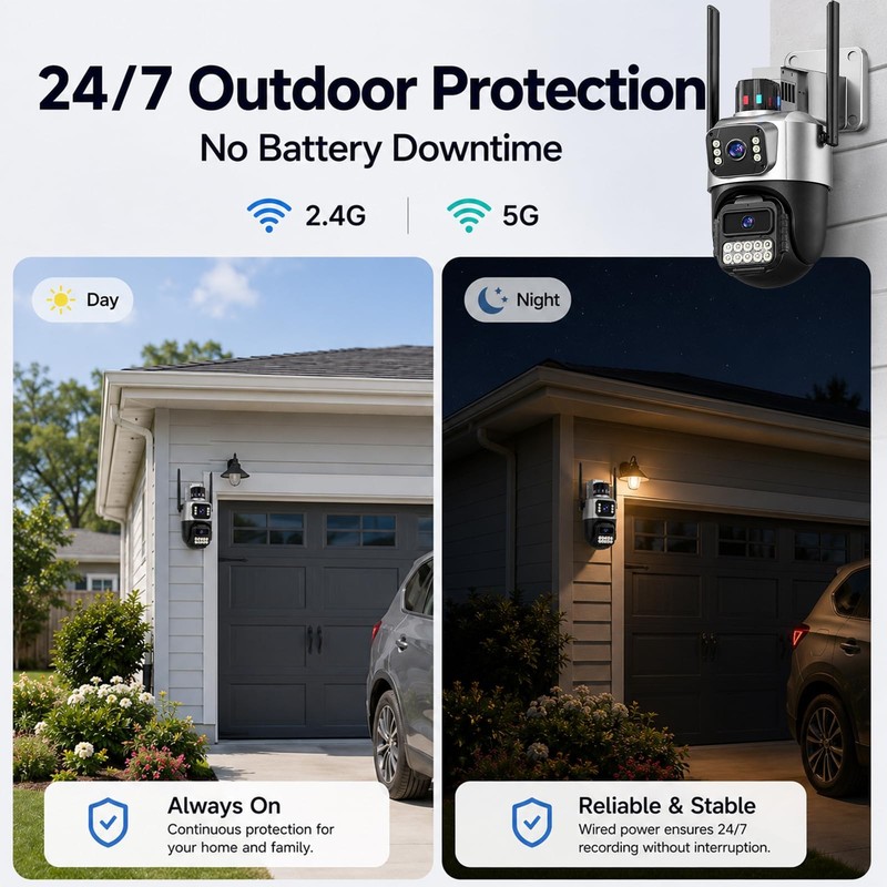 Outdoor , Dual Lens PTZ 6MP Outdoor, 6X Digital Zoom, Auto Tracking, Color Ni... gallery