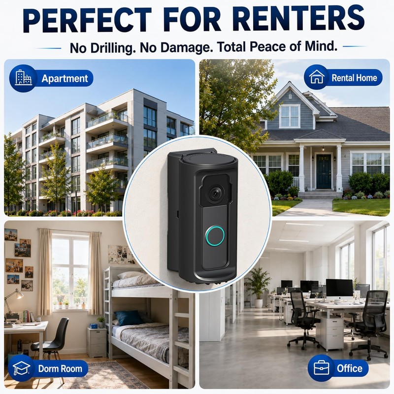 Adjustable 360° Anti-Theft Full Enclosure Doorbell Mount for 2026 Ring Batter... gallery