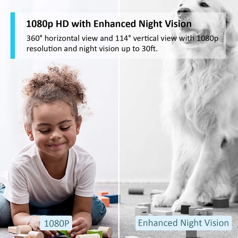 Tilt Smart Security Camera, Indoor CCTV, 360° Rotational Views, Alexa & Google gallery