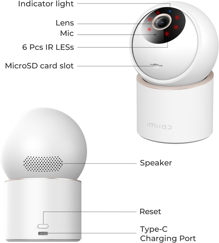4K 8MP Security Camera Indoor, 360° View Pet/Dog/Baby Camera with Xiaomi Home Ap gallery