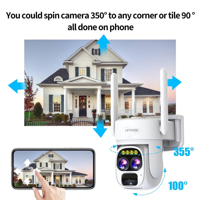 Security Cameras Wireless Outdoor Alexa Solar 360 View 10x Hybrid Zoom gallery