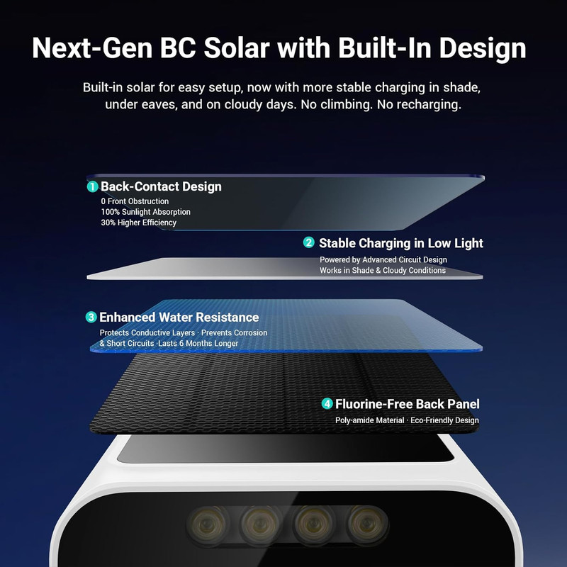 Solar Security Cameras Wireless Outdoor, 4-Cam-Kit, 2K Home Security Camera Syst gallery