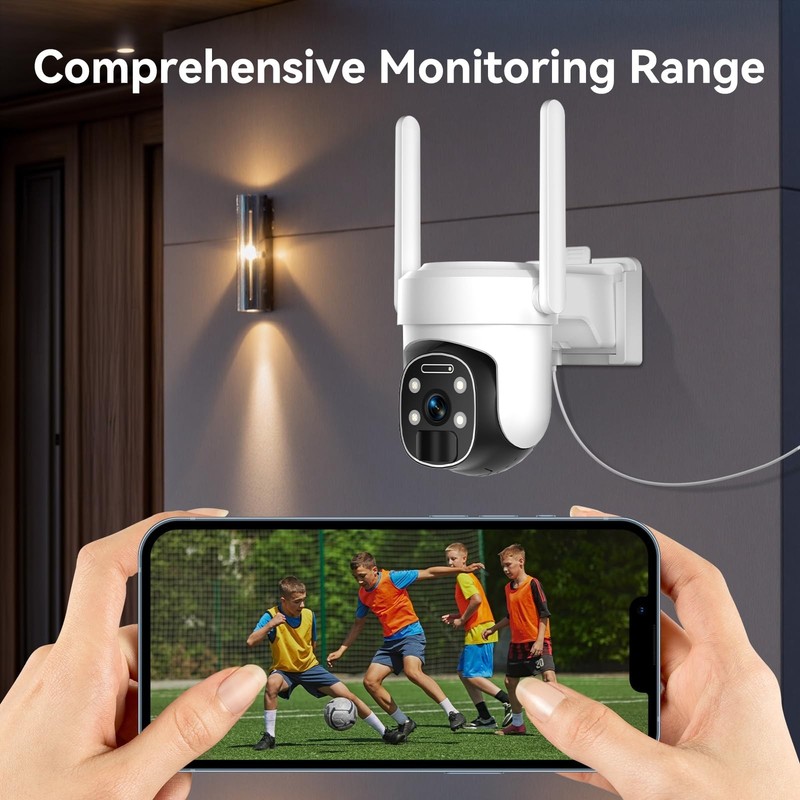 4G LTE Solar Security Camera Outdoor, 2K Wireless Color Night Vision, 360° View, gallery
