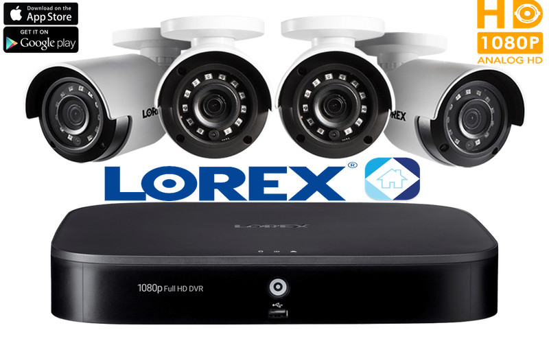 LOREX 1080p HD 8-Channel 1TB Smart Home Security System & 4 In/Outdoor Cameras
