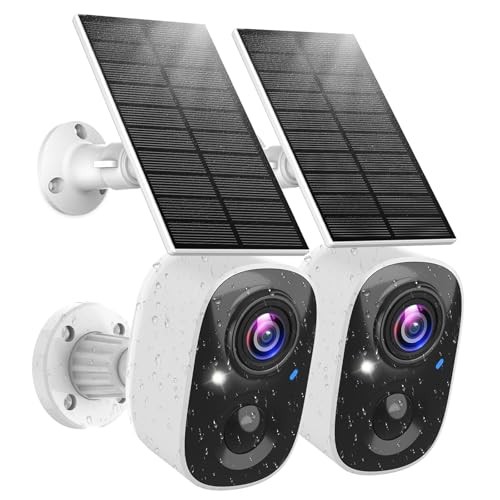 Solar Camera Outdoor Wireless, 2.4G Wi-Fi Security White 2 Pack Solar Cam gallery