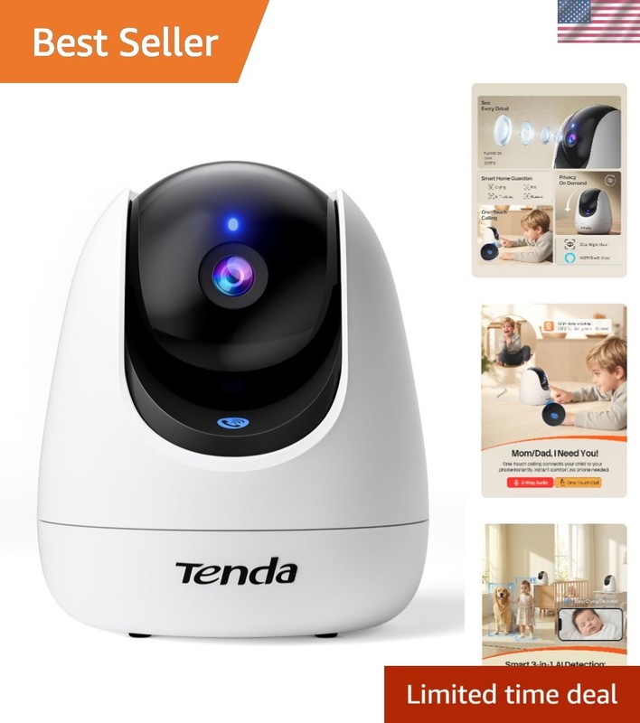 Elegant 2K Security Camera – AI Baby & Pet Monitoring with Military Encryption