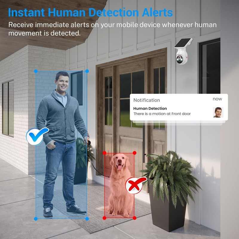 Solar Panel Powered Security Camera 1080p WiFi Camera with Night Vision Motion gallery
