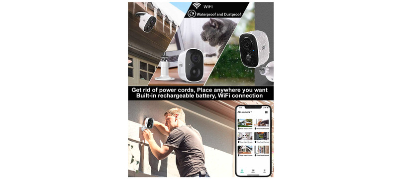 Security Camera Home Surveillance Wireless Rechargeable Motion Battery Powered gallery