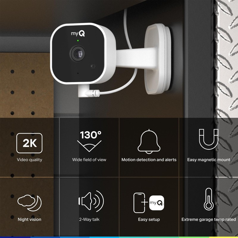 2K Smart Wi-Fi Garage Camera with Night Vision, 2-Way Audio, Motion Alerts & App gallery