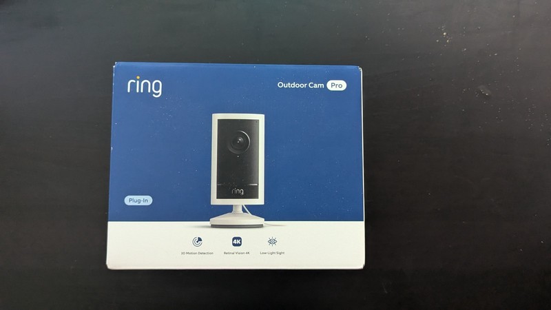 Ring Outdoor Cam Pro Retinal 4K Plug-In Camera 2-Pack White & Black New / Sealed gallery