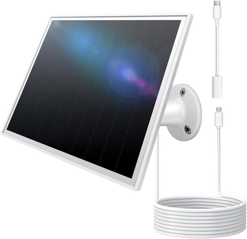 Weather-Resistant Solar Panel for Security Cameras - USB-C & Micro USB Support gallery
