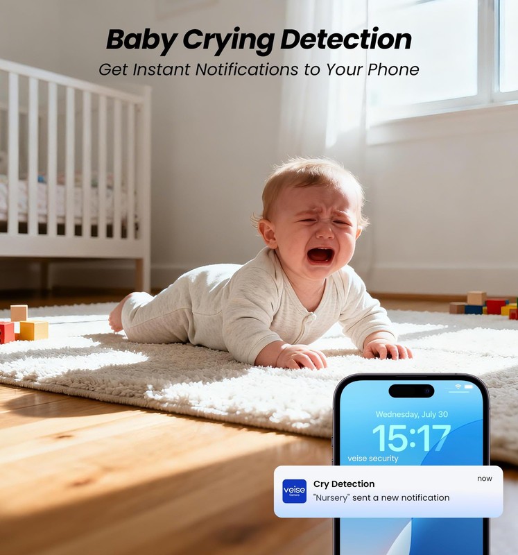 Veise 2K Indoor Security Camera 2.4GHz, 360° Pan/Tilt Pet Camera with Motion Tra gallery