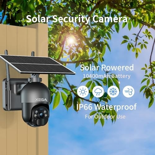 4G LTE Solar Security Camera - 2K HD Color Night Vision, PTZ 360°, PIR Motion, 2 gallery