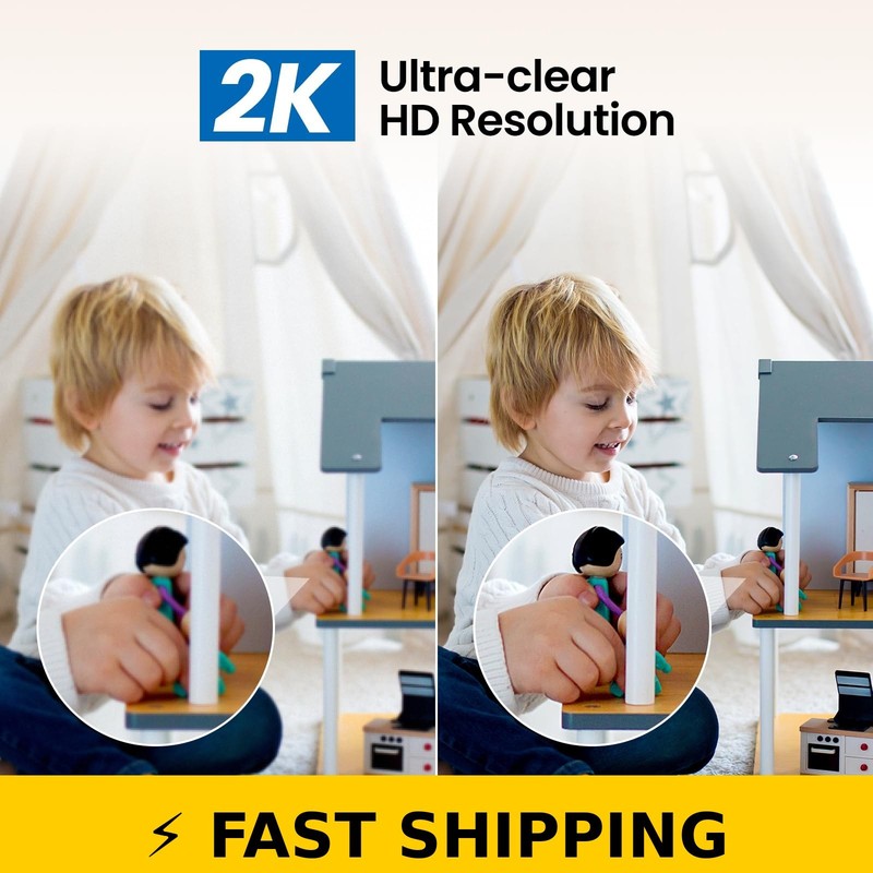 Cinnado D1 2K Indoor Security Camera with 360° View & 2-Way Audio gallery