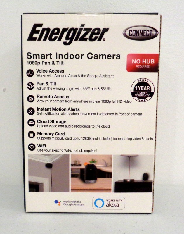 NEW Energizer Smart Indoor Camera Wi-Fi 1080p Pan & Tilt WORKS WITH ALEXA NIB gallery