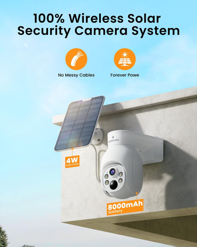 Security Cameras Wireless Outdoor, No Subscription, Solar-Powered, Home Security gallery