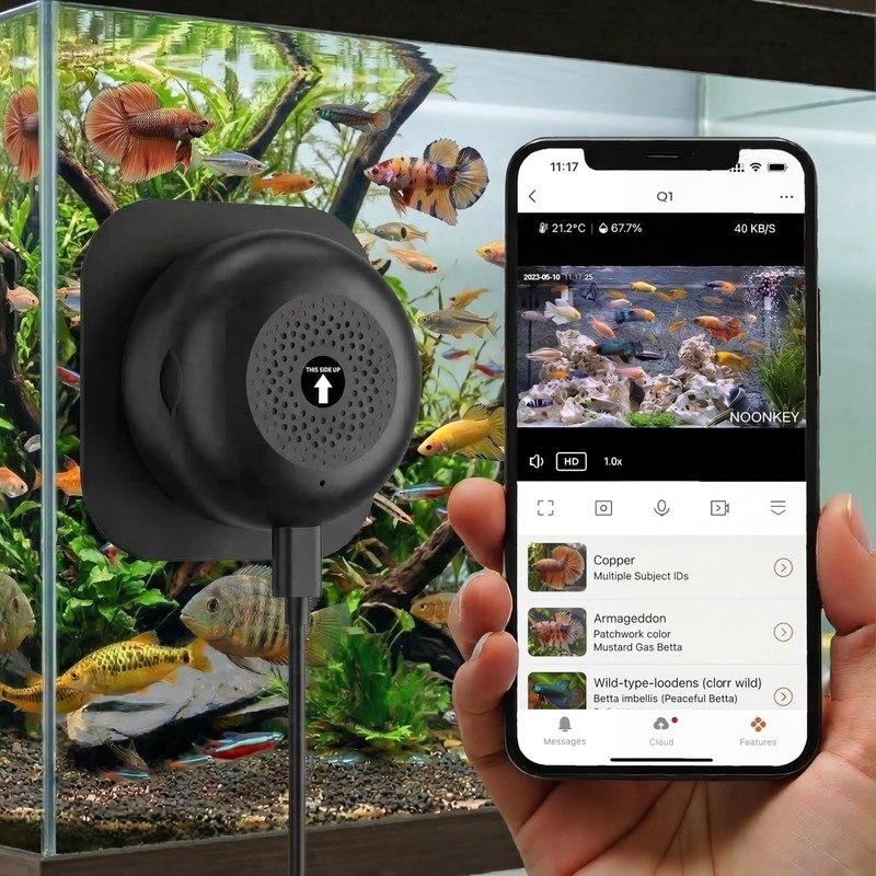 2K Pet Camera for Aquarium, Reptile & Bird Feeder – WiFi, Night Vision, 2-Way Au