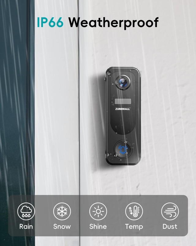 2K Wireless Doorbell Camera No Subscription, Battery Powered gallery