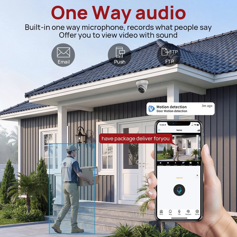 10pcs Vikylin 4K 8MP Security IP Camera Mic POE IR 30m Outdoor Indoor Onvif RTSP gallery