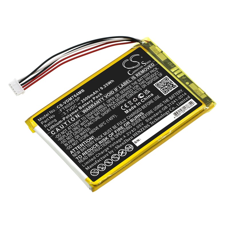 Battery for VTech RM7764-2HD RM7764HD Wifi Remote Access 2 Camera FT605075P