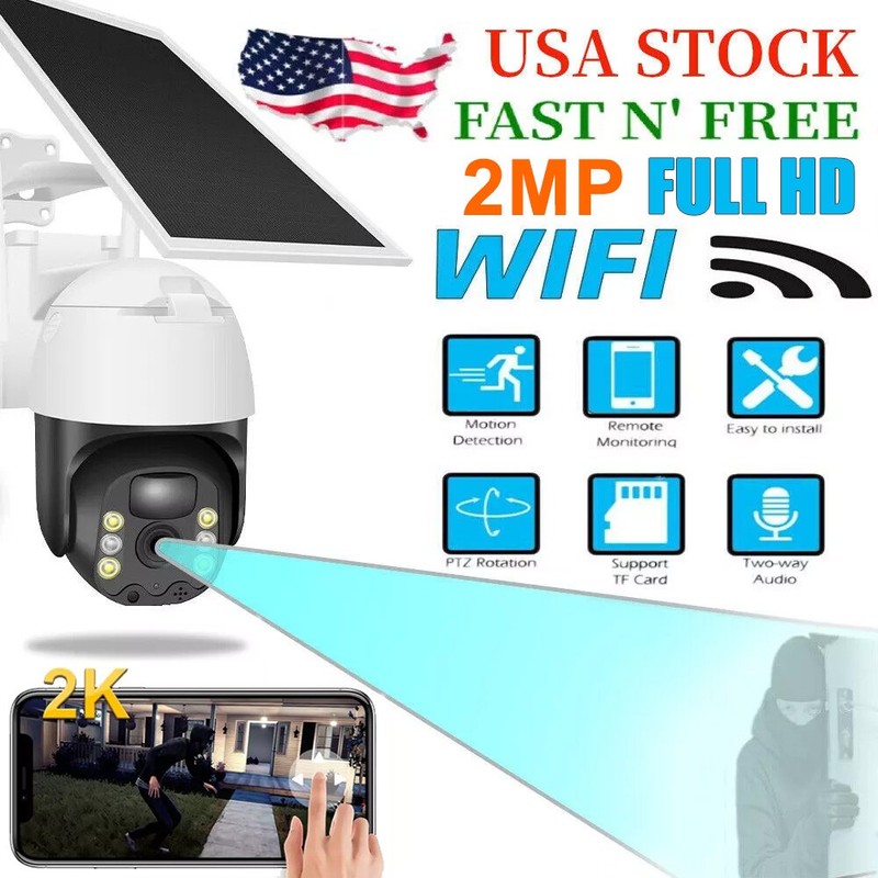 WiFi Dual Lens Solar Wireless Security Camera with Mobile tracking Night Vision gallery