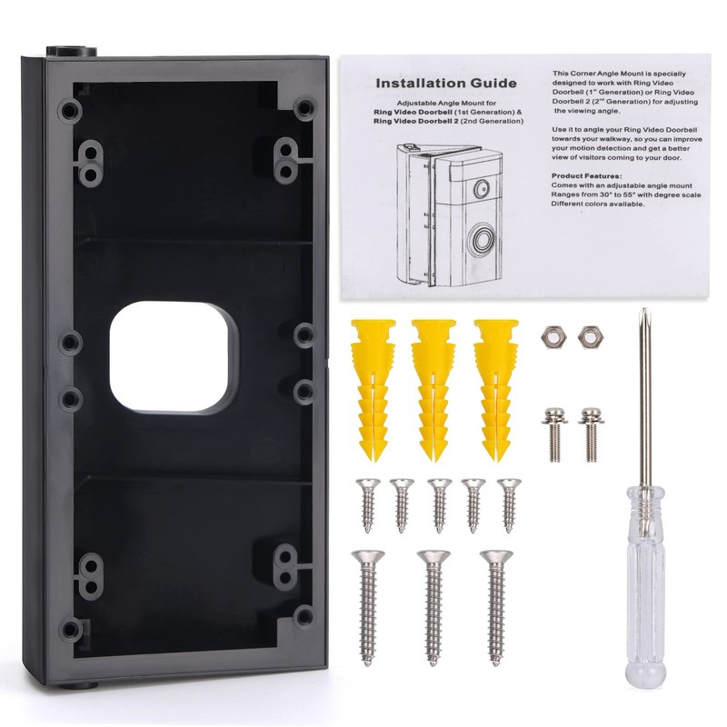 Adjustable 30 to 55 Degree Doorbell Angle Mount Compatible with Video Doorbel... gallery