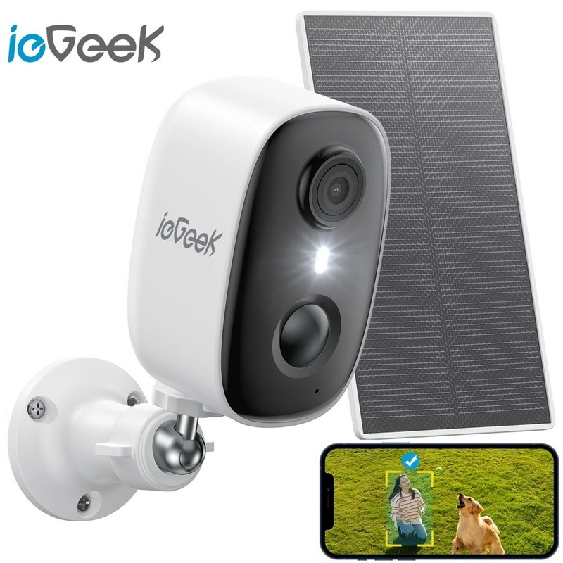 ieGeek Solar Security Camera Wireless Outdoor 2K Color Night Vision Weatherproof