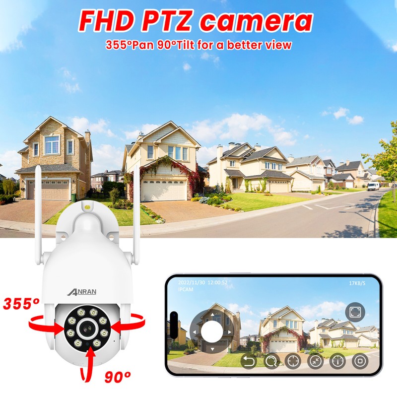 ANRAN Outdoor Wireless WIFI Home Security Camera System 2Way Audio Talk CCTV 3MP gallery
